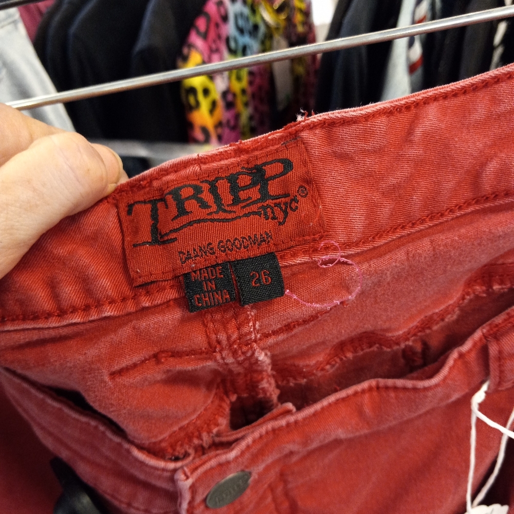 BOTH SOLD! Tripp NYC plus size goth / punk fishnet rip skinnies! Sold separately - Picture 3 of 5